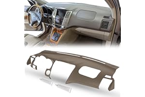 DashSkin Molded Dash Cover Cap Compatible with 2004-2006 Lexus RX330, 2007-2009 RX350, 2006-2008 RX400h in Sandalwood Tan w/o Center Speaker Holes - Includes Two 4.7oz Tubes of high-Strength Adhesive