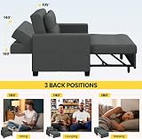 Yaheetech Sleeper Sofa Chair Bed 3 in 1 Adjustable Dark Gray Fabric view 6