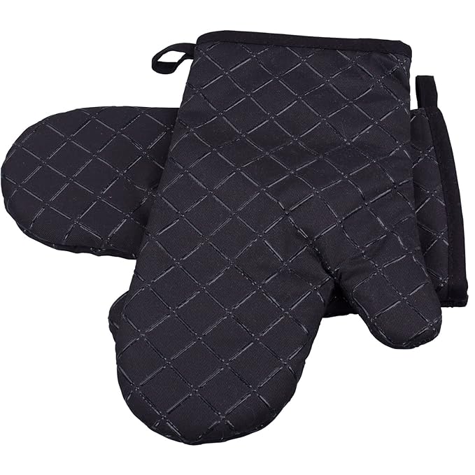 ZeWoo 1 Paar Ofenhandschuhe Baumwolle Anti-Rutsch Küche Backofen Handschuhe Hitzebeständig Topfhandschuhe Topflappen Für Koch
