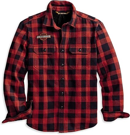 Harley-Davidson Herren Sherpa gefütterte Hemdjacke - mehrfarbig