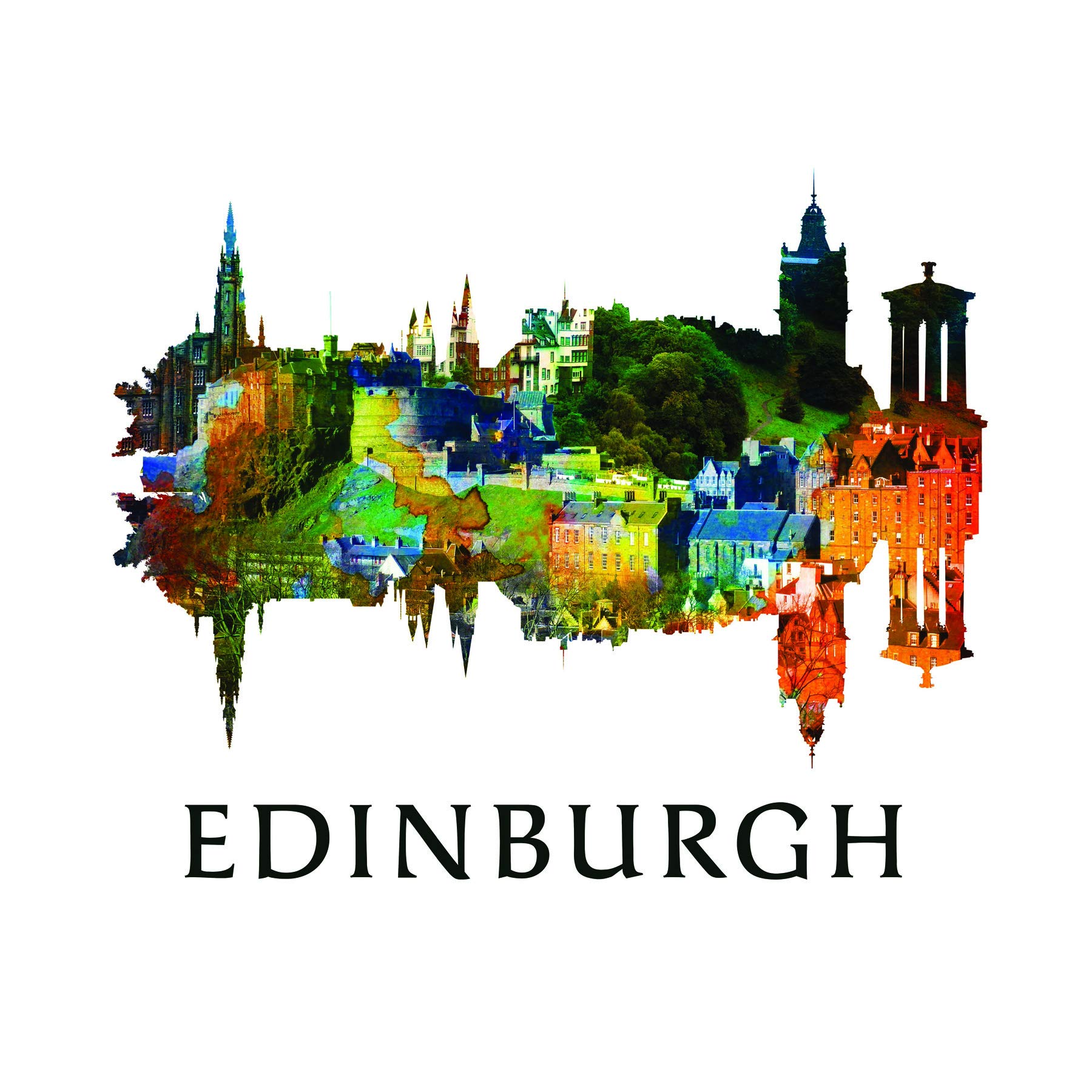 Wee Blue Coo Edinburgh Symmetry Picture Art Canvas Print