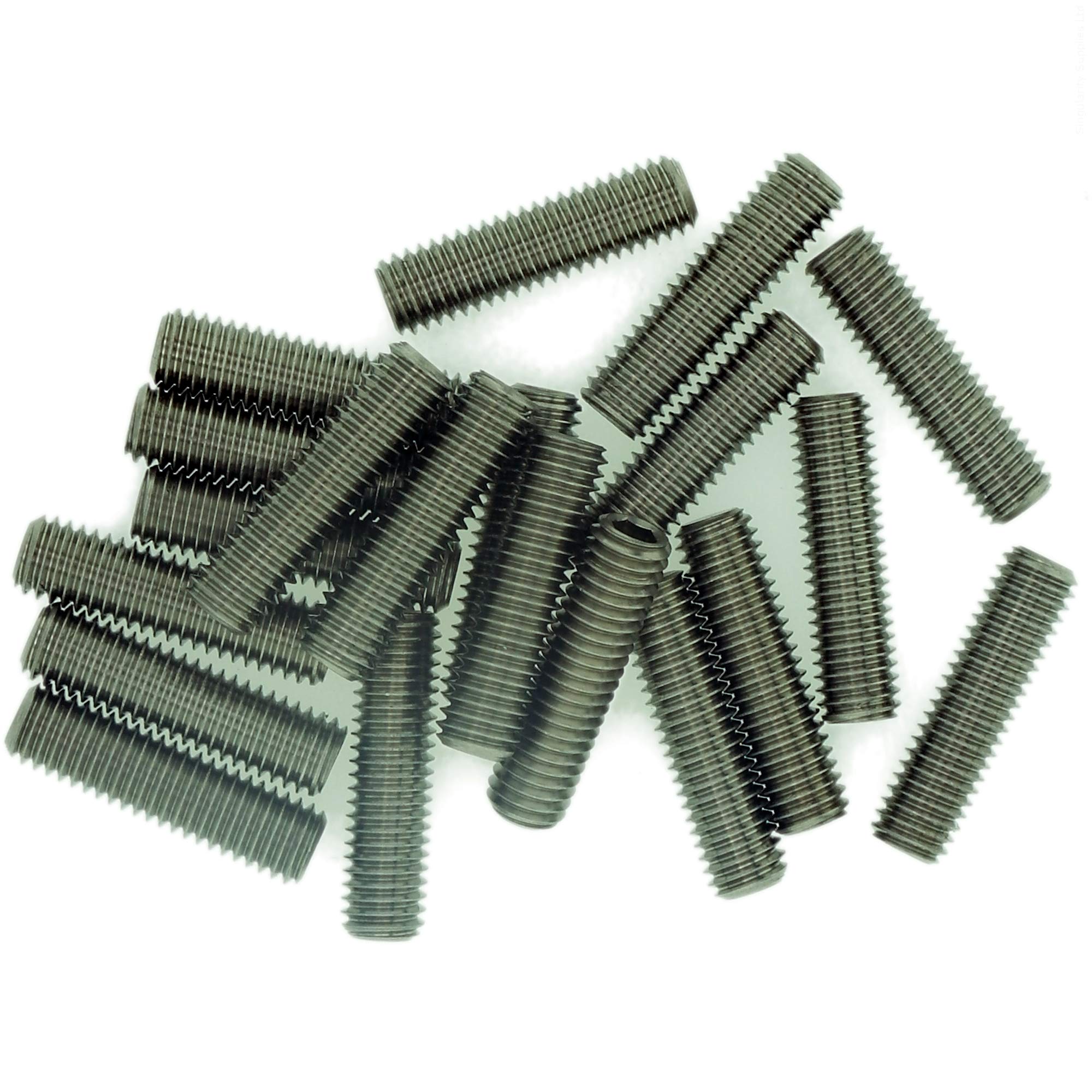 M4 (4mm x 10mm) Hex Socket Grub Screw (Flat Point) - Stainless Steel (A2) (Pack of 20)