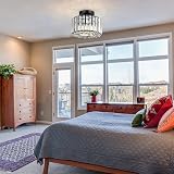 FRIDEKO HOME Crystal Ceiling Light Easric Modern Flush Mount Black view 4