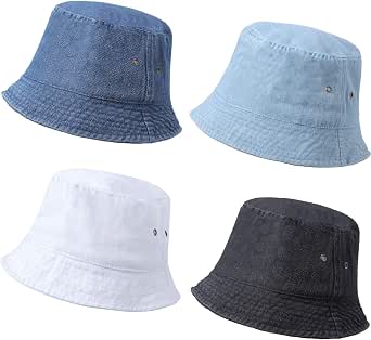 4 Pieces Bucket Hat Sun Hat Packable 