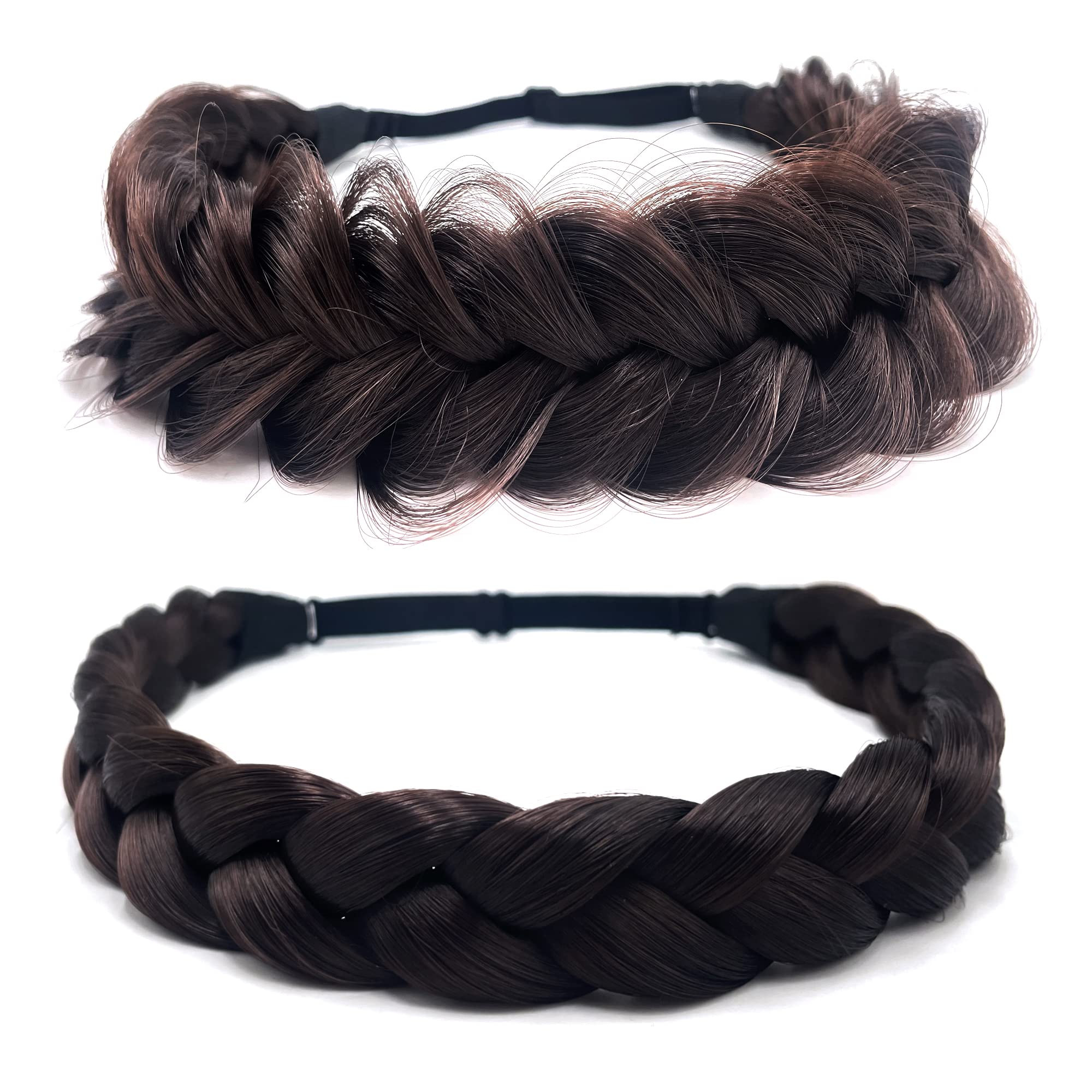 Photo 1 of STHEJFB Braid Headband Set Regular and Messy Fishtail Braids braided headbands for women Chunky Adjustable Hairpiece Natural Look Elastic Effortless Hairstyles