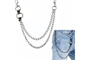 ARZASGO Unisex Punk Chains for Pants, Heavy Duty Belt Chains Hip Hop Trousers Jeans Chain with Lobster Clasps for Wallet Keys