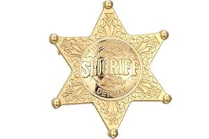 Western Cowboy Deputy Sheriff Badge Pin Brooch 2”,School Carnival Party Play Props Prizes Gifts Toy for Kids Dance Girls Adul