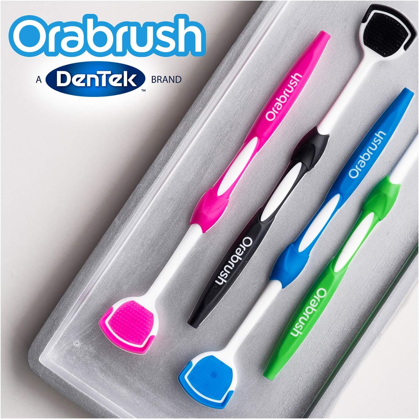 Orabrush Tongue Scraper, Tongue Cleaner Helps Fight Bad Breath, 4 Tongue Scrapers: Beauty