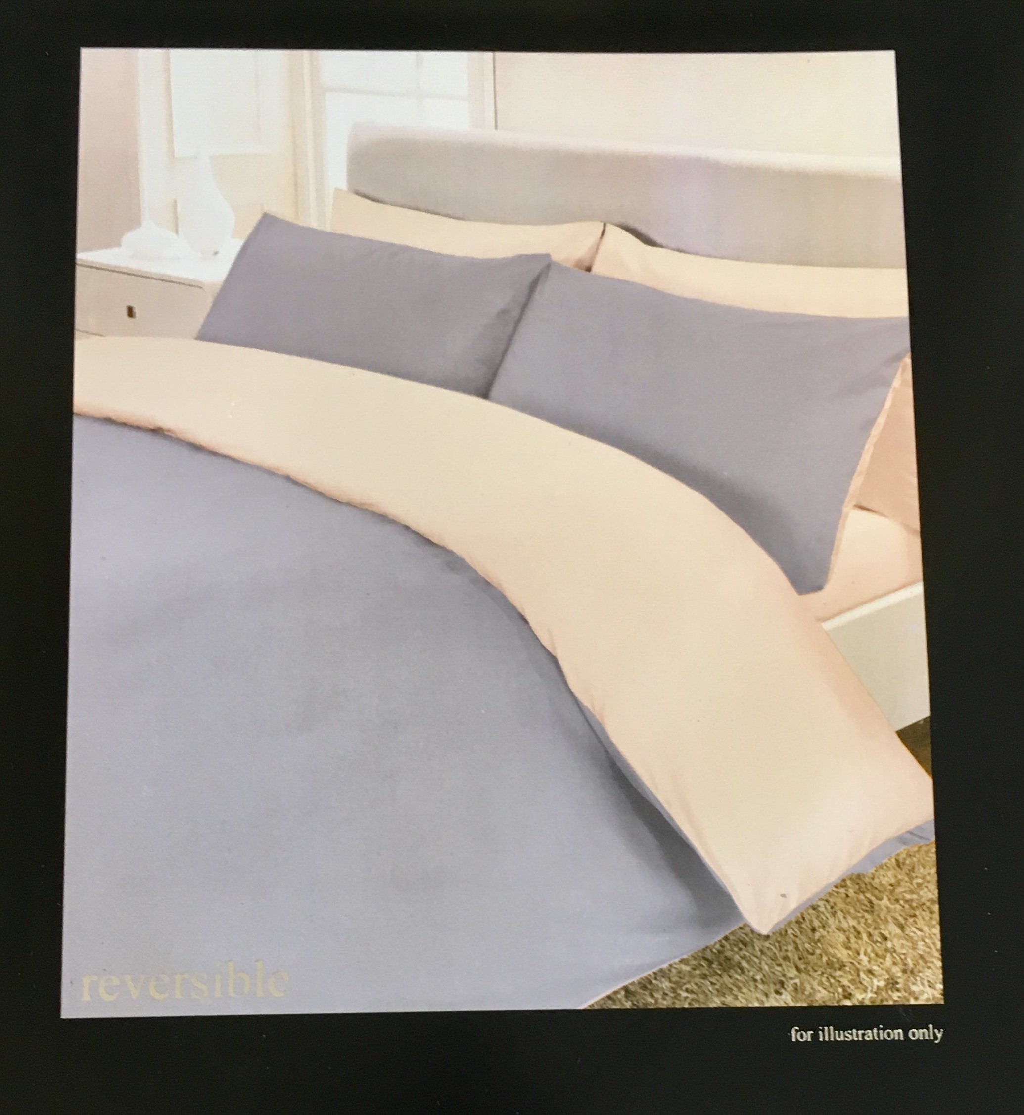 Rapport Home Rapport 180TC Percale Reversible Quilt Cover, Single, Grey & Natural, Polyester-Cotton