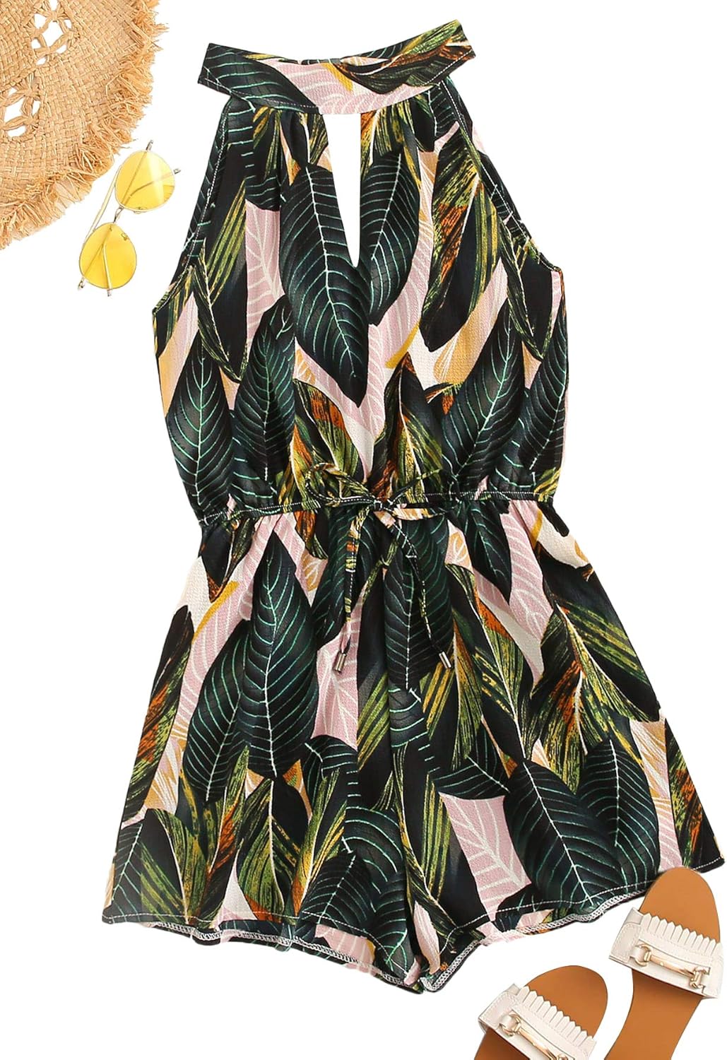 tropical floral jumpsuit