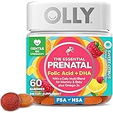 OLLY Prenatal Multivitamin Gummy, Supports Healthy Growth and Brain Development, Folic Acid, Vitamin D, Omega 3 DHA, Chewable Supplement, Citrus Berry Flavor, 30 Day Supply - 60 Count