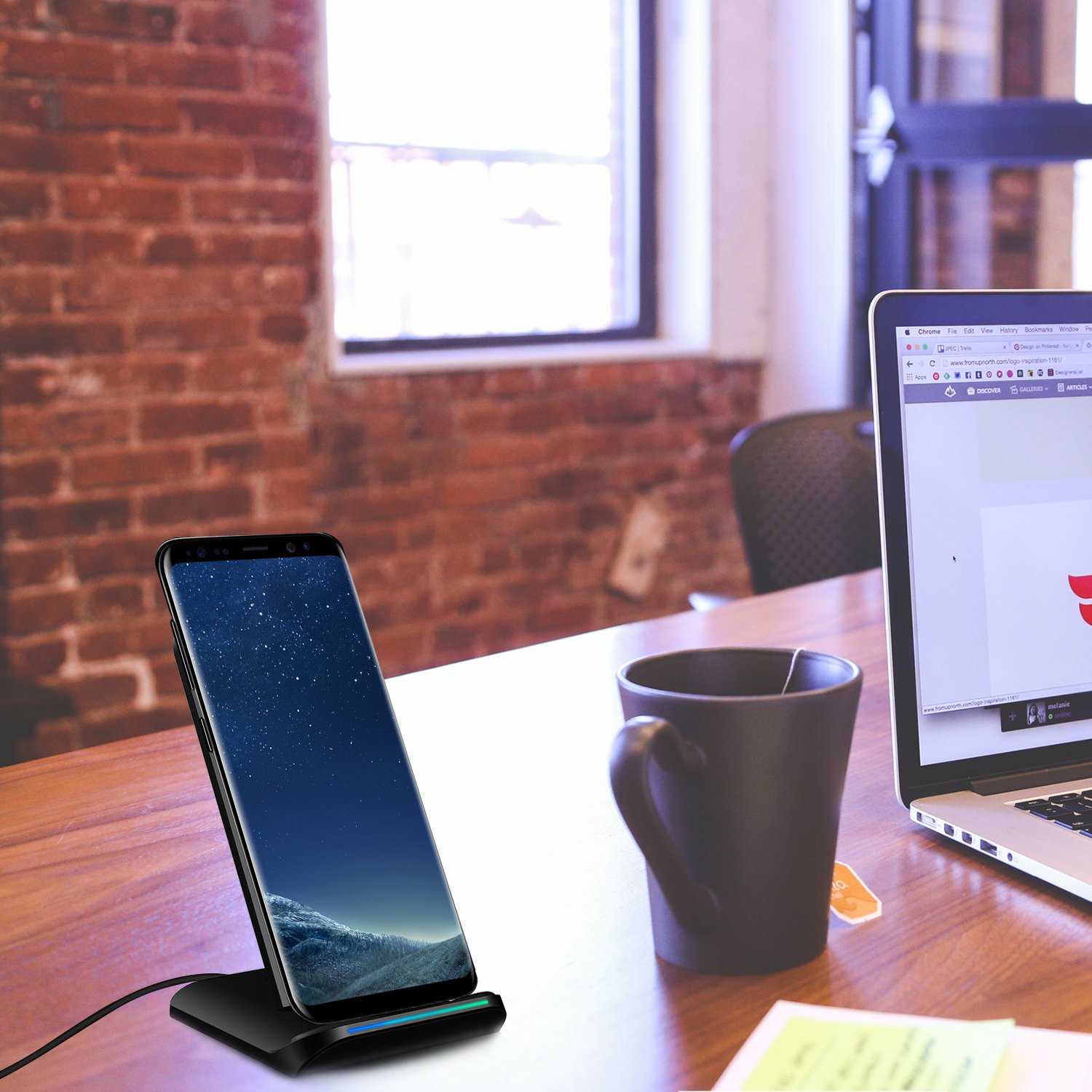 PLESON PLS-WR-C400 Wireless Charger 2 Coils Cell QI Fast Wireless Charging Pad Stand for Samsung Galaxy S8 Plus S8+ S8 Galaxy S7 S7 Edge Note 5 S6 Edge Plus etc