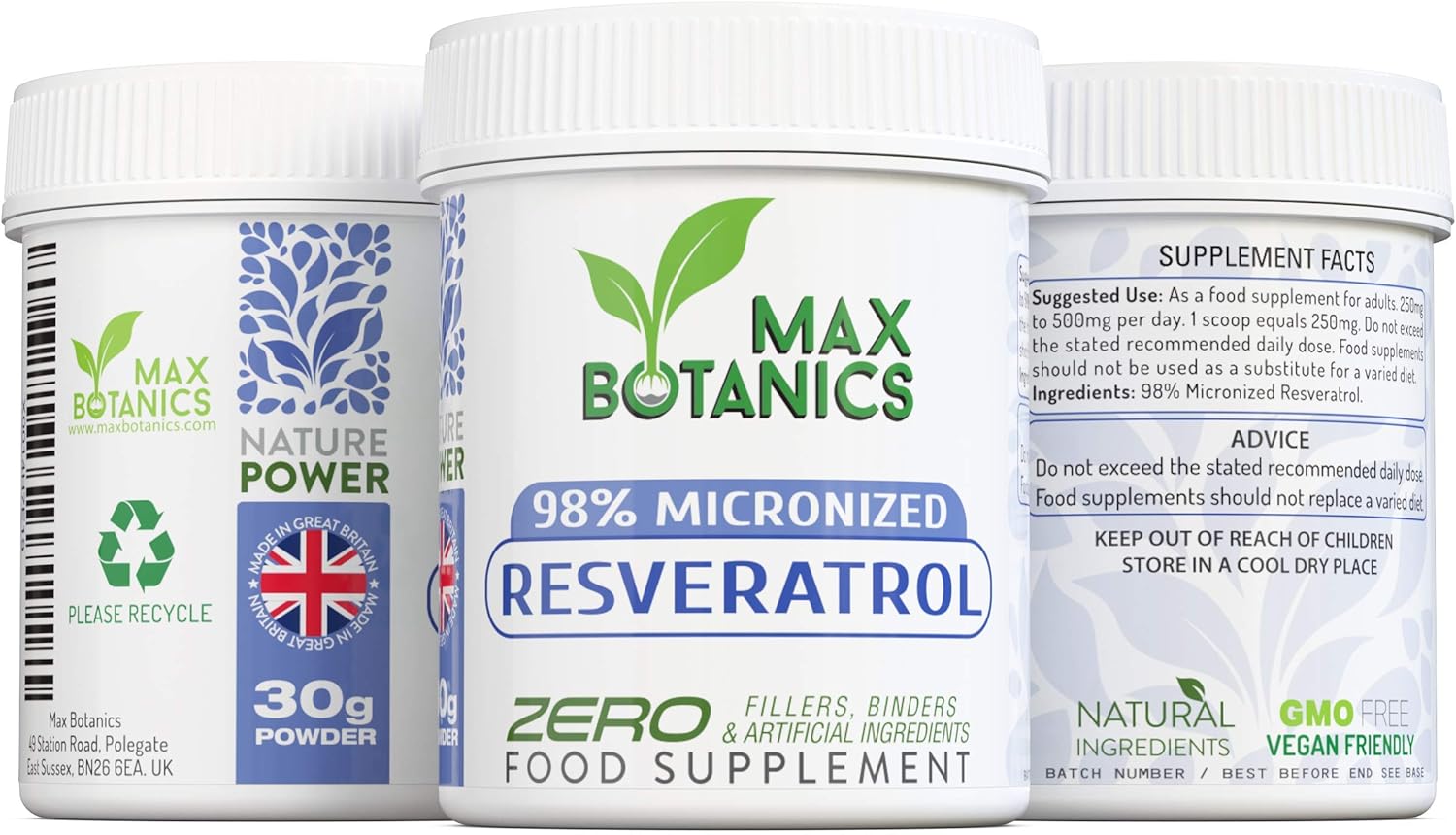 Max Botanics Micronized Resveratrol Antioxidant & Longevity Support Cellular Protection 98% Micronized ResveratrolHigh Absorption Rate Vegan 60 Capsules UK Made - Image 5