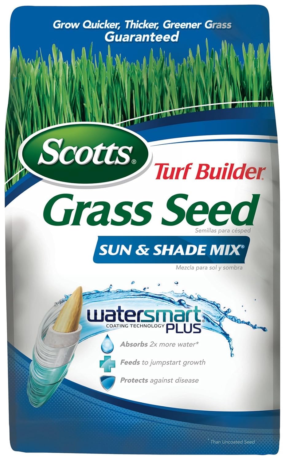 Scotts Turf Builder Grass Seed Sun and Shade Mix, 3 lb. - Grows in Extreme Conditions Including Full Sun and Dense Shade