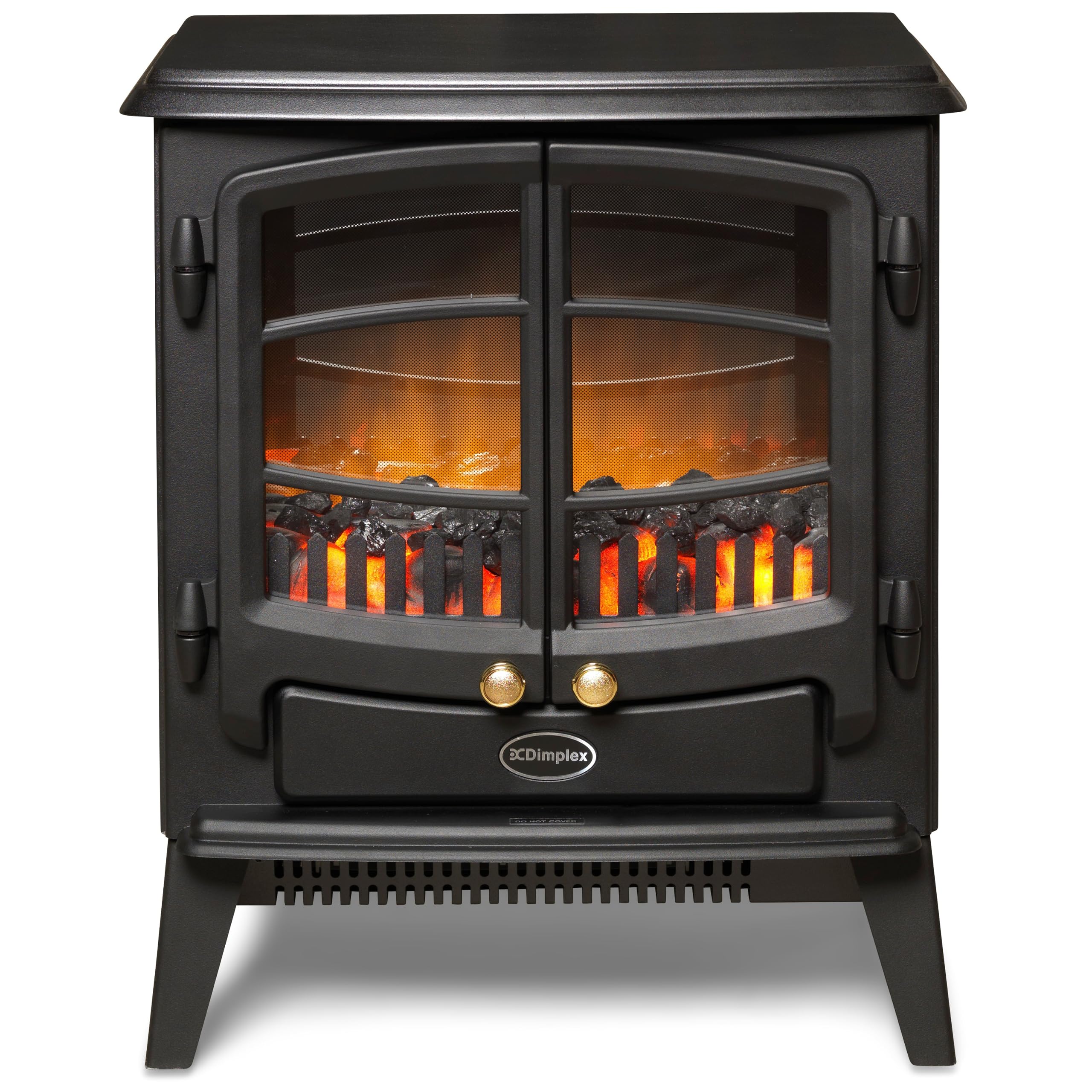Dimplex Tango Optiflame Electric Stove, Matte Black Free Standing Stove Fire with Coal Fuel Bed, LED Flame Effect, Adjustable 2kW Fan Heater, Thermostat and Remote Control