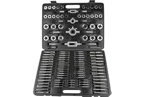 HFS (R) Metric and SAE Standard Tap and Die Rethread Set Rethreading Kit for Cutting External and Internal Threads (110 PCS)