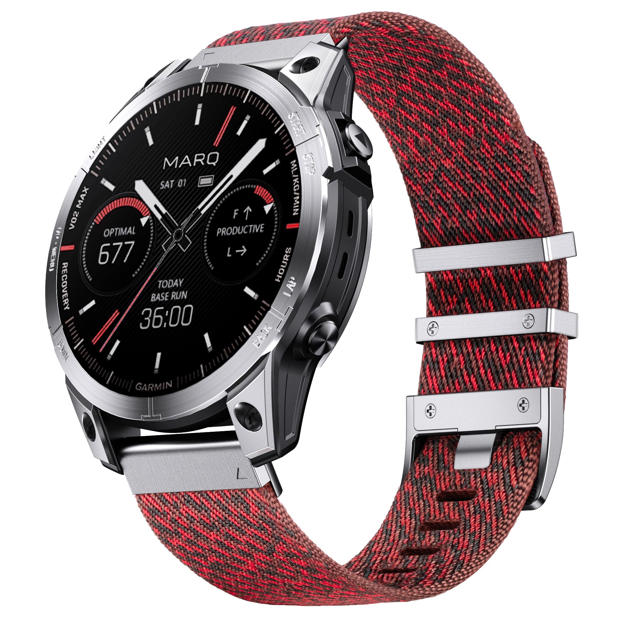 Watch Strap for Fenix 6X Pro/6X/7X Pro/7X/5X Plus/5X/3/3HR, Quickfit 26 Nylon Watch Strap for Descent MK1/2/2i/3/3i/Tactix, for Garmin Enduro/Enduro 2, Epix 51MM, Quatix 7X/7X Pro — image 1