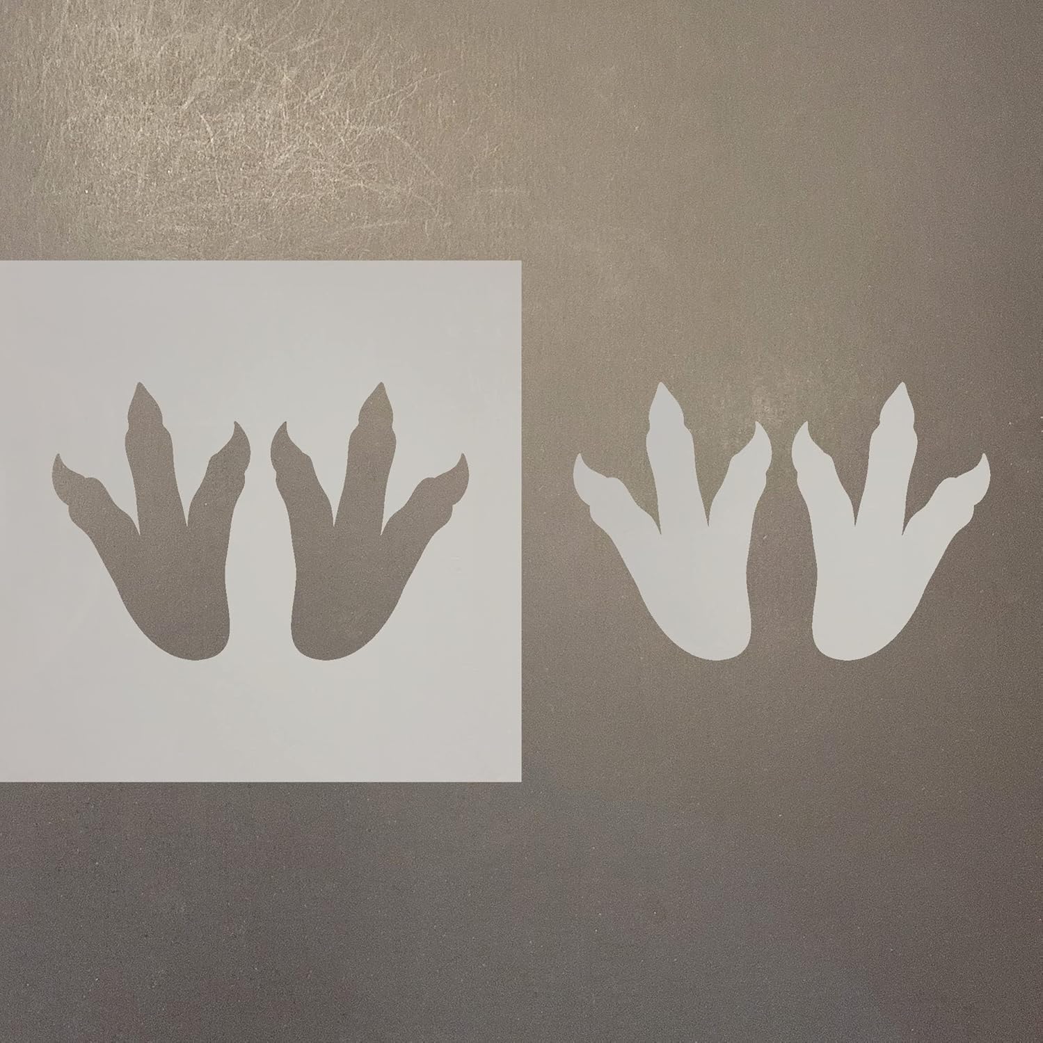 Mixed Media - Dinosaur Footprint 2 Reusable Mylar Stencil - Art Craft Supplies 4 Inch