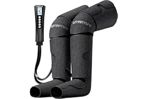 UMARMUNG Air Compression Leg Massager with Heat - Ideal Christmas, Mother's Day and Father's Day Gifts for Men, Women, Dad, Mom - Relieves Foot and Knee Pain, Eases Varicose Veins, Cramps, Swelling and Edema