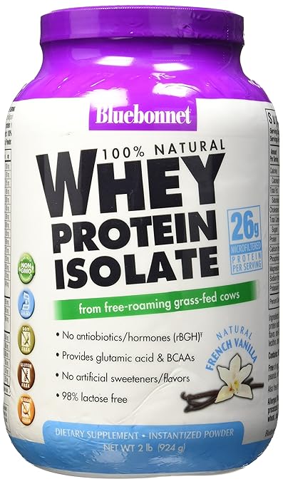 BlueBonnet 100% Natural Whey Protein Isolate Powder, French Vanilla, 2 Pound