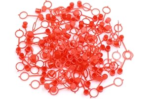 A ABSOPRO M10 Nipple Grease Fitting Dust Cap Cover Bleeder Screw Cap Cover Plastic Red (Set of 100)