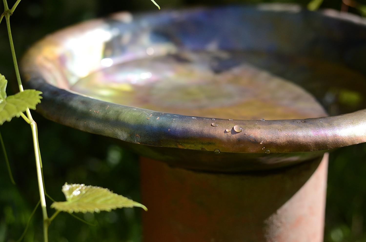 Hand Copper Bird Bath * Large Copper Bowl * Rainbow