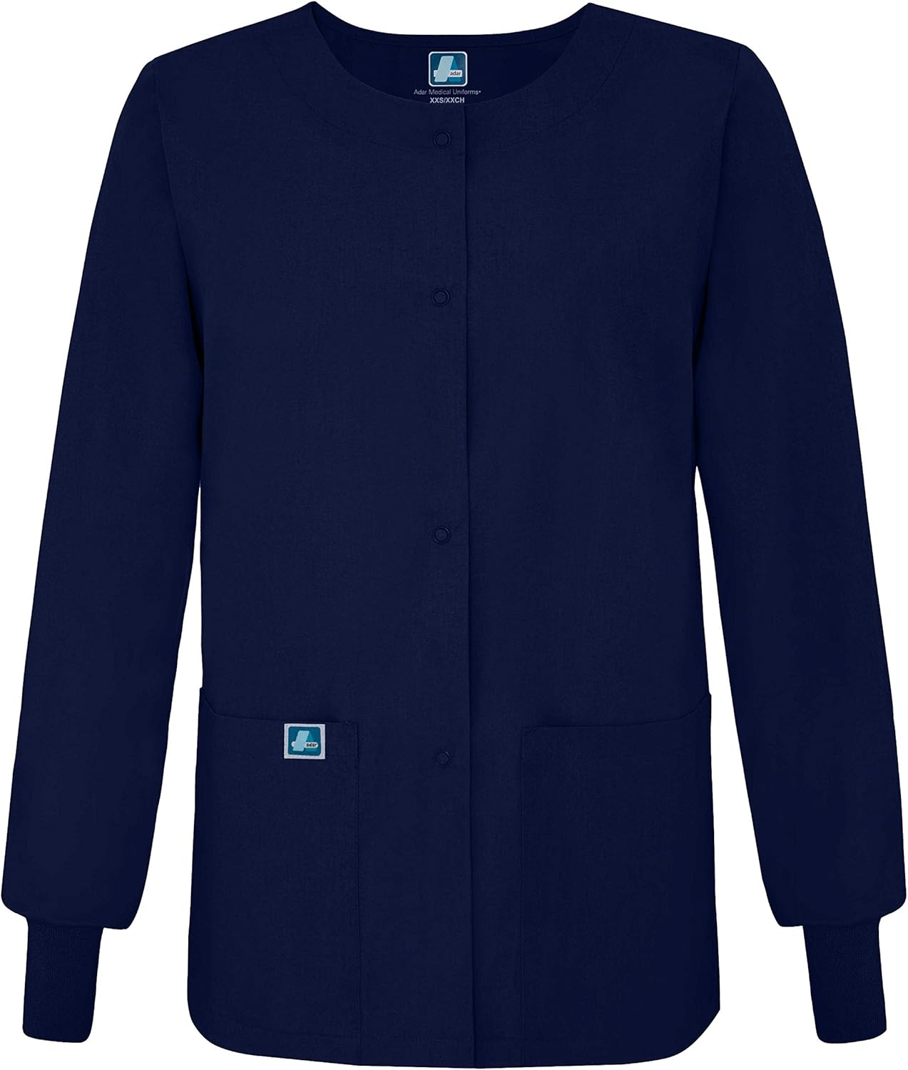 Adar Universal Scrubs for Women - Round Neck Warm-Up Scrub Jacket: Clothing