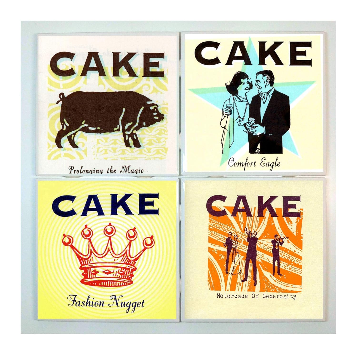 Amazon Com Cake Coasters Set Of 4 Tile Coasters Band Coasters