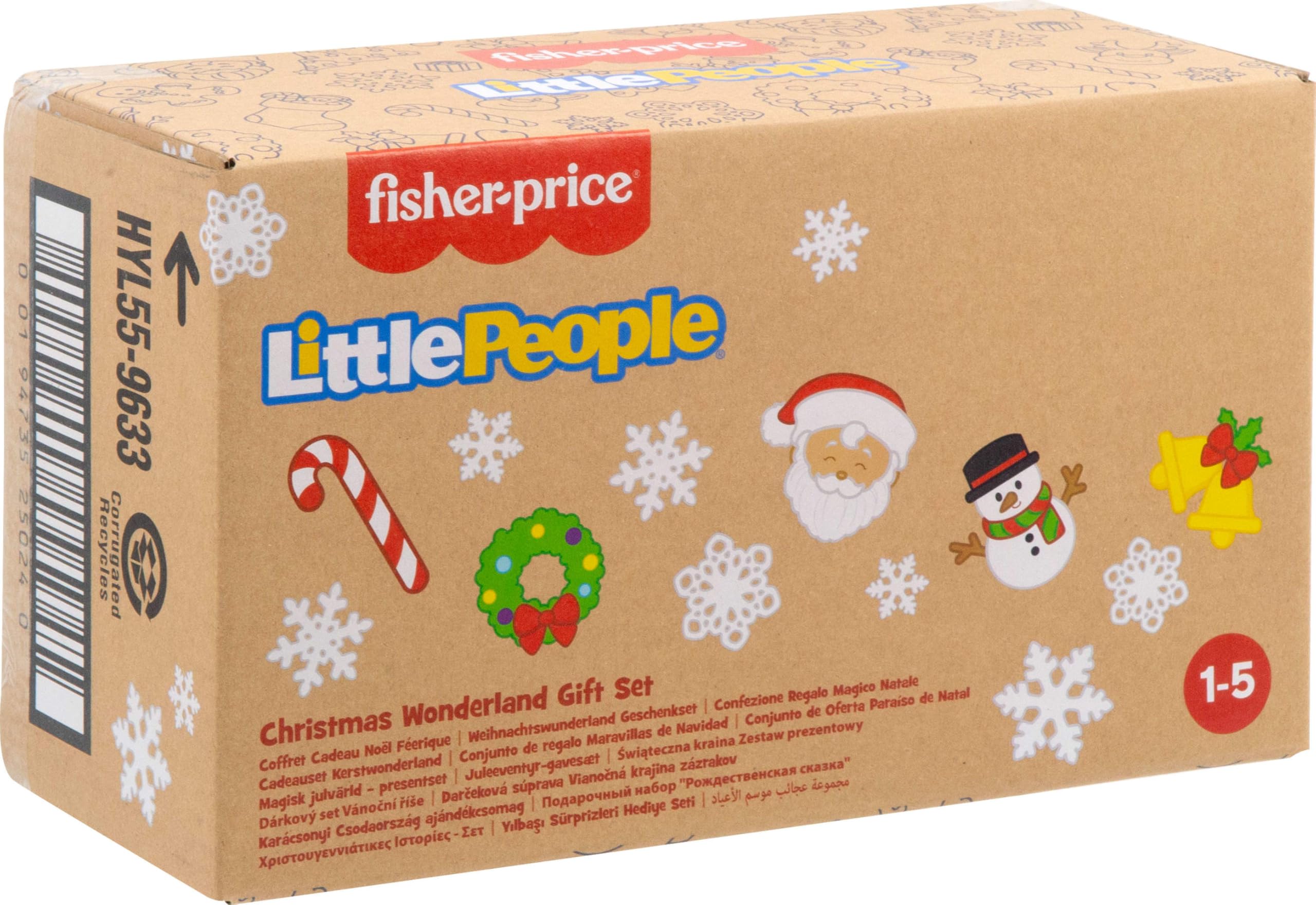 Fisher-Price Little People Toddler Toys Christmas Wonderland Toy Set with Santa Elf & Reindeer Figures for Ages 1+ Years