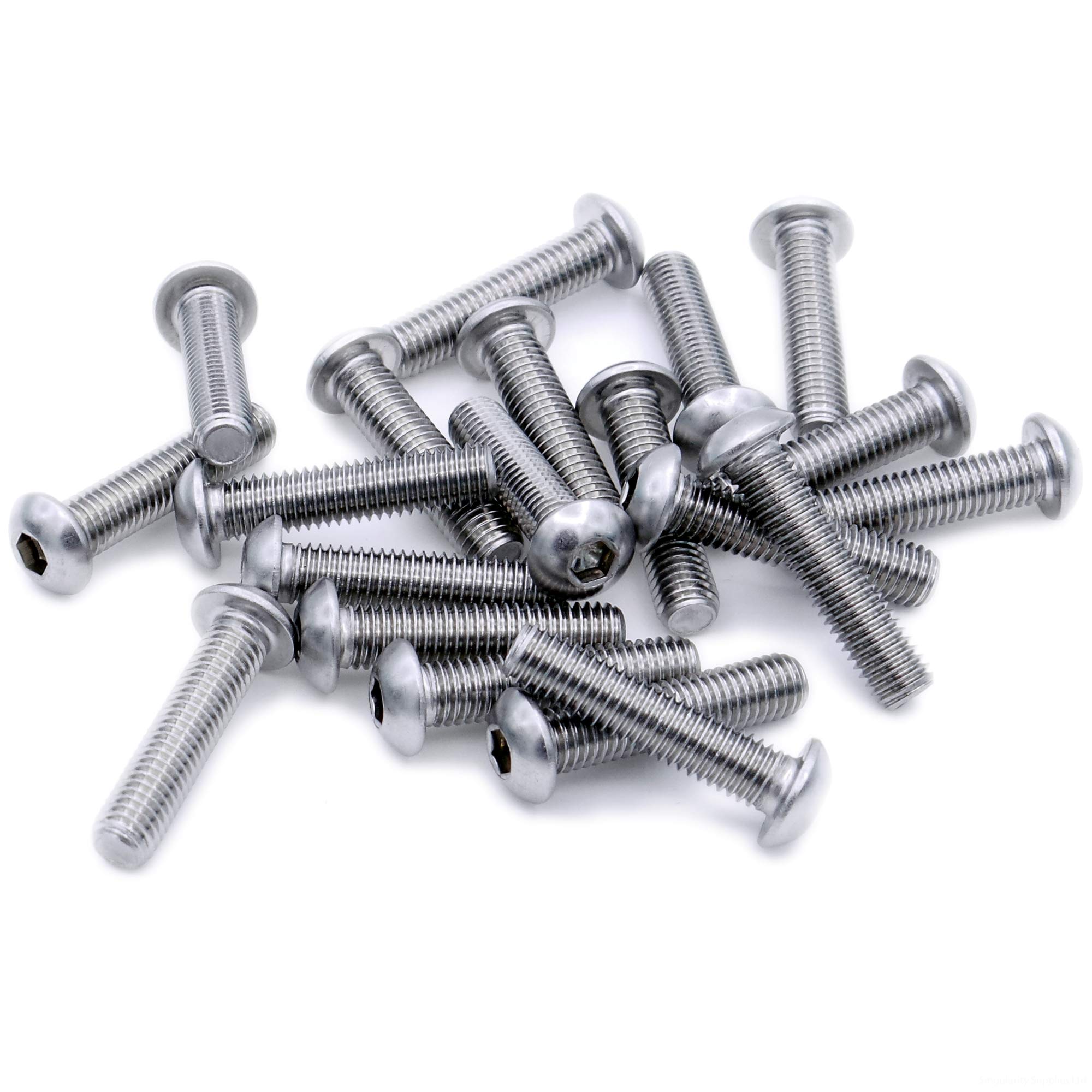 M3 (3mm x 22mm) Hex Socket Button Machine Screw (Bolt) - Stainless Steel (A2) (Pack of 20)