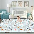 Gimars XL 0.6 inch Thicker Reversible Foldable Baby Play Mat, Waterproof Foam Floor Baby Crawling Mat, Portable Baby Playmat 