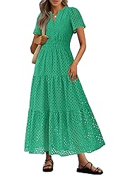 PRETTYGARDEN Womens 2025 Summer Maxi Dress Short