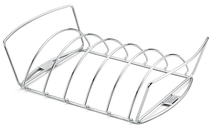 Weber Bratenkorb und Spare-Rib-Halter, silber, 44.0 x 26.8 x 12.9 cm, B005LR6Z56