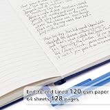 feela A5 Hardcover Notebooks 3 Pack with 3 Black Gel Pens Navy 128 Pages view 3