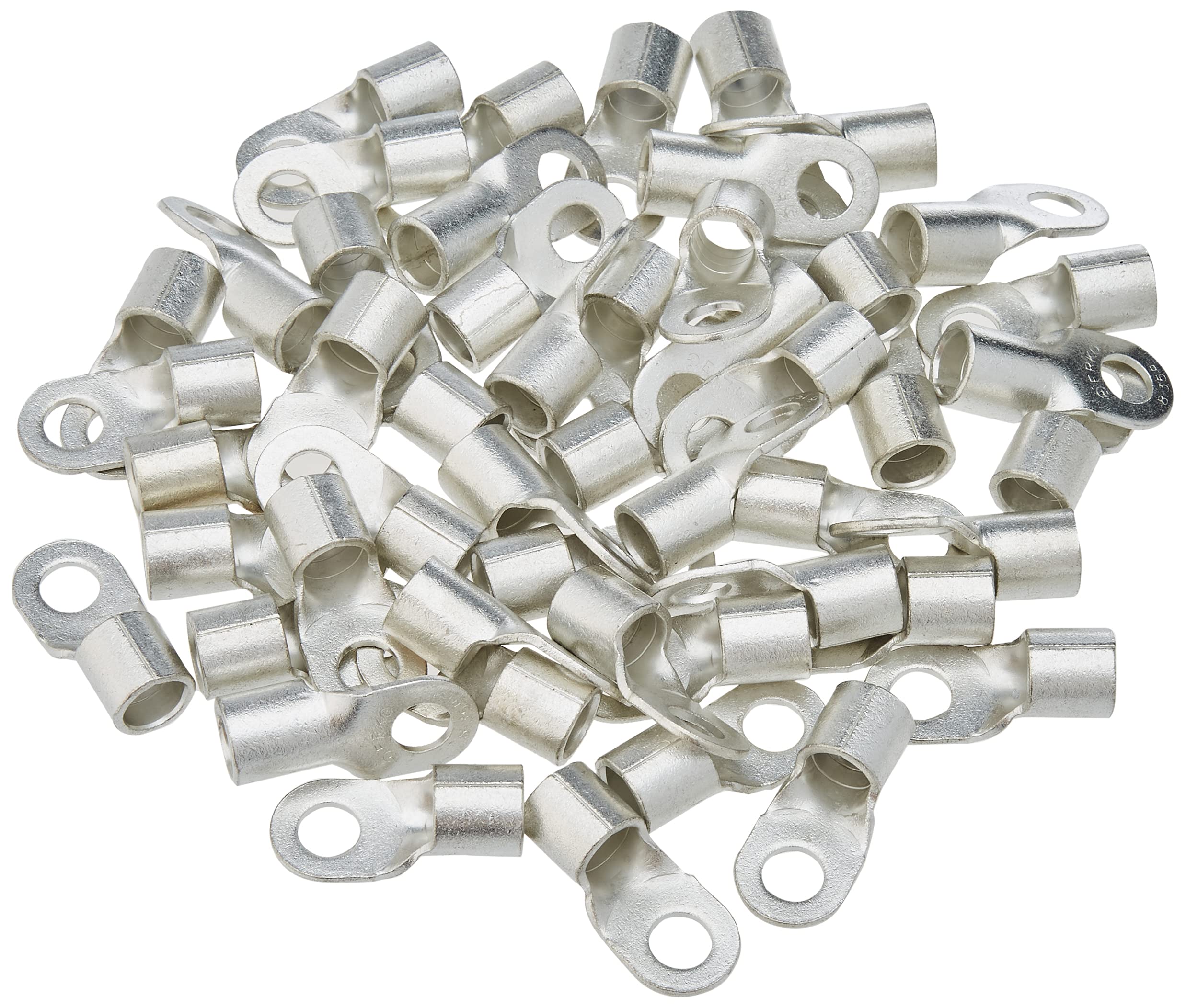ERKO professional non-insulated ring terminals 50 pieces for M6 screws and wire size of 0.1 ÷ 0.5 mm2, manufactured according to DIN 46234 standard