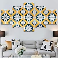 SIGNWIN 5 Panel Canvas Wall Art Linear Patterns for Home Decorations Ready to Hang - 60