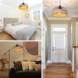 Giggi Small Metal & Rope Light Shade Black Jute Rattan Pendant Ceiling Lamp view 3