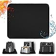 Amerbro Heat Resistant Mat for Air Fryer, 15 x 18in Heat Resistant Mat for Countertop, Fireproof Silicone Countertop Protector Appliance Slider Mat for Air Fryer, Coffee Maker, Toaster, Oven (Black)