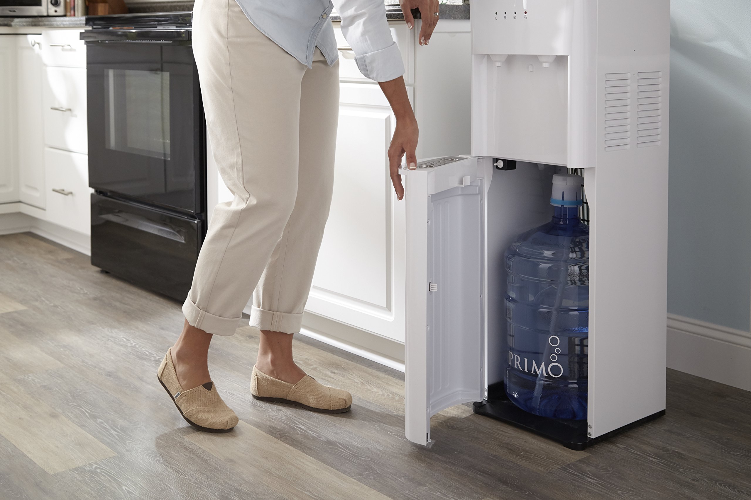 Primo White 2 Spout Bottom Load Hot and Cold Water Cooler Dispenser