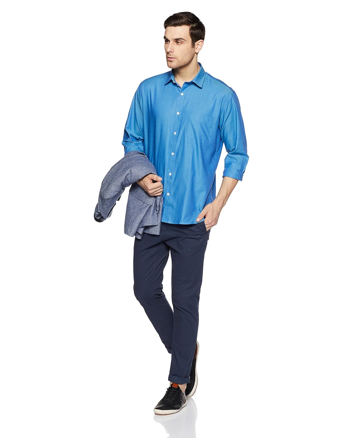 symbol amazon brand men's solid regular fit cotton shirt