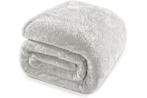 Whale Flotilla Fleece Queen Size Blanket for Bed 90x90 Inch, Super Plush and Soft 300GSM Blankets for All Season, Fluffy and Lightweight, Silver Grey