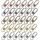 30pcs Metal Lobster Claw Clasps Swivel Lanyards Trigger Snap Hooks Strap for Jewelry Purse Making DIY Bags Keychain Key Rings Art Crafts (Multicolour)
