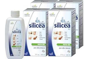 HUBNER Hübner Original Silicea Gel 17 fl oz / 500 ml, 4 Pack, for Hair, Skin, Nails, and Connective Tissue, Pure Colloidal Silica Gel Formula, No Additives or Preservatives