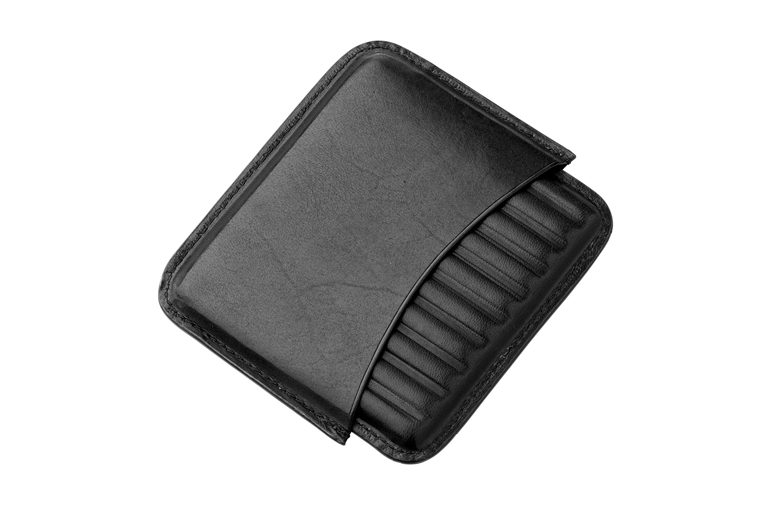GERMANUS Leather Cigarette Case, Black for 10 Cigarillos or Cigarettes