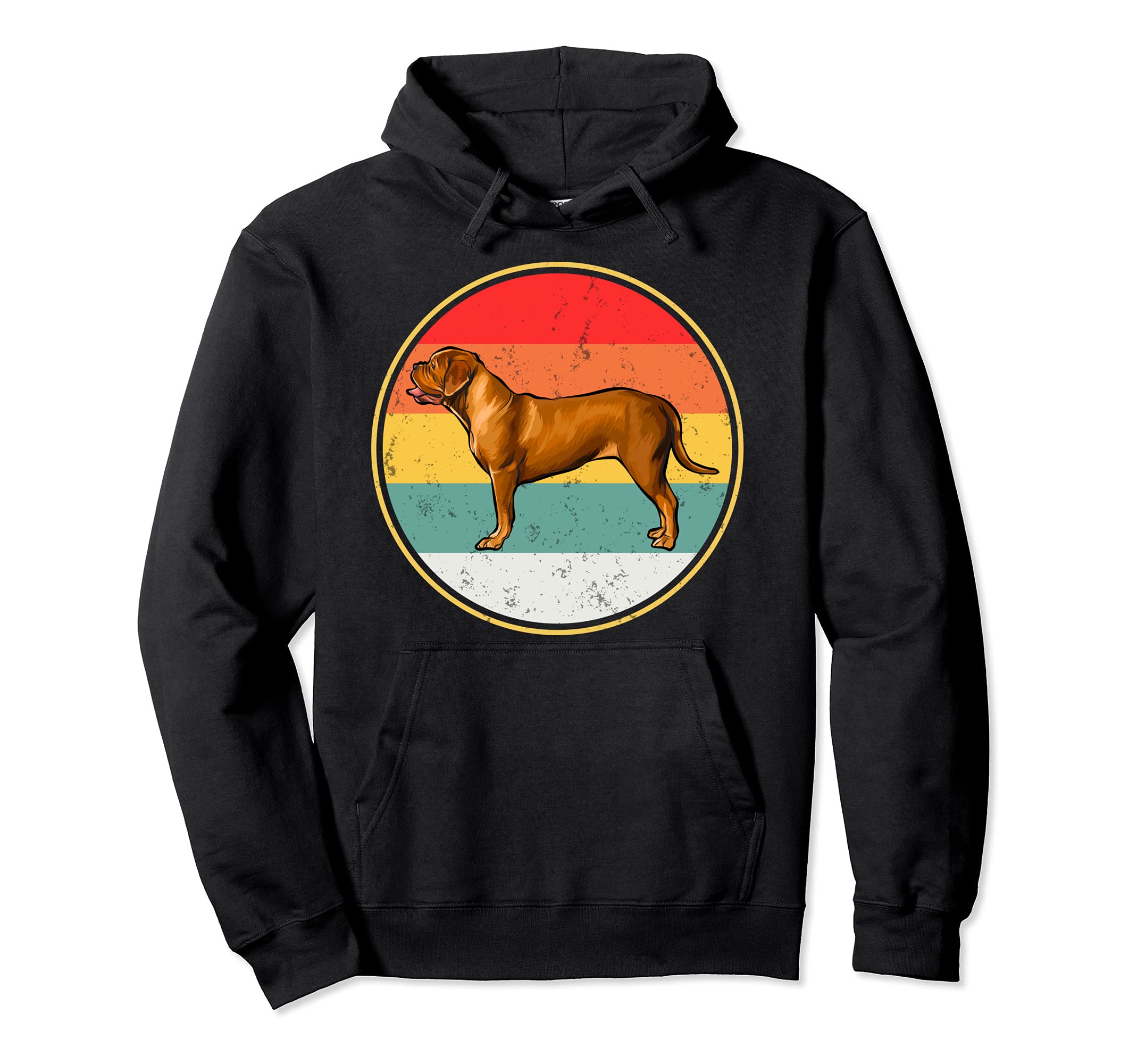 Vintage Retro Sunset Dogues de Bordeaux Dog Pullover Hoodie
