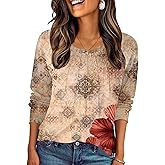 Zeagoo Fall Tops for Women Long Sleeve Shirts Casual Cotton Blouses 2025 Dressy Pleated Tunics