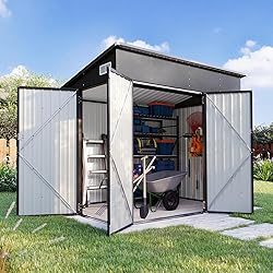 Aoxun 7.5'x5.5' Triple Door Shed Outdoor Storage