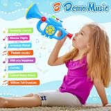 Luckits Kids Trumpet Toy Blue Light Music Plastic Horn Clarinet Learning Gift view 4