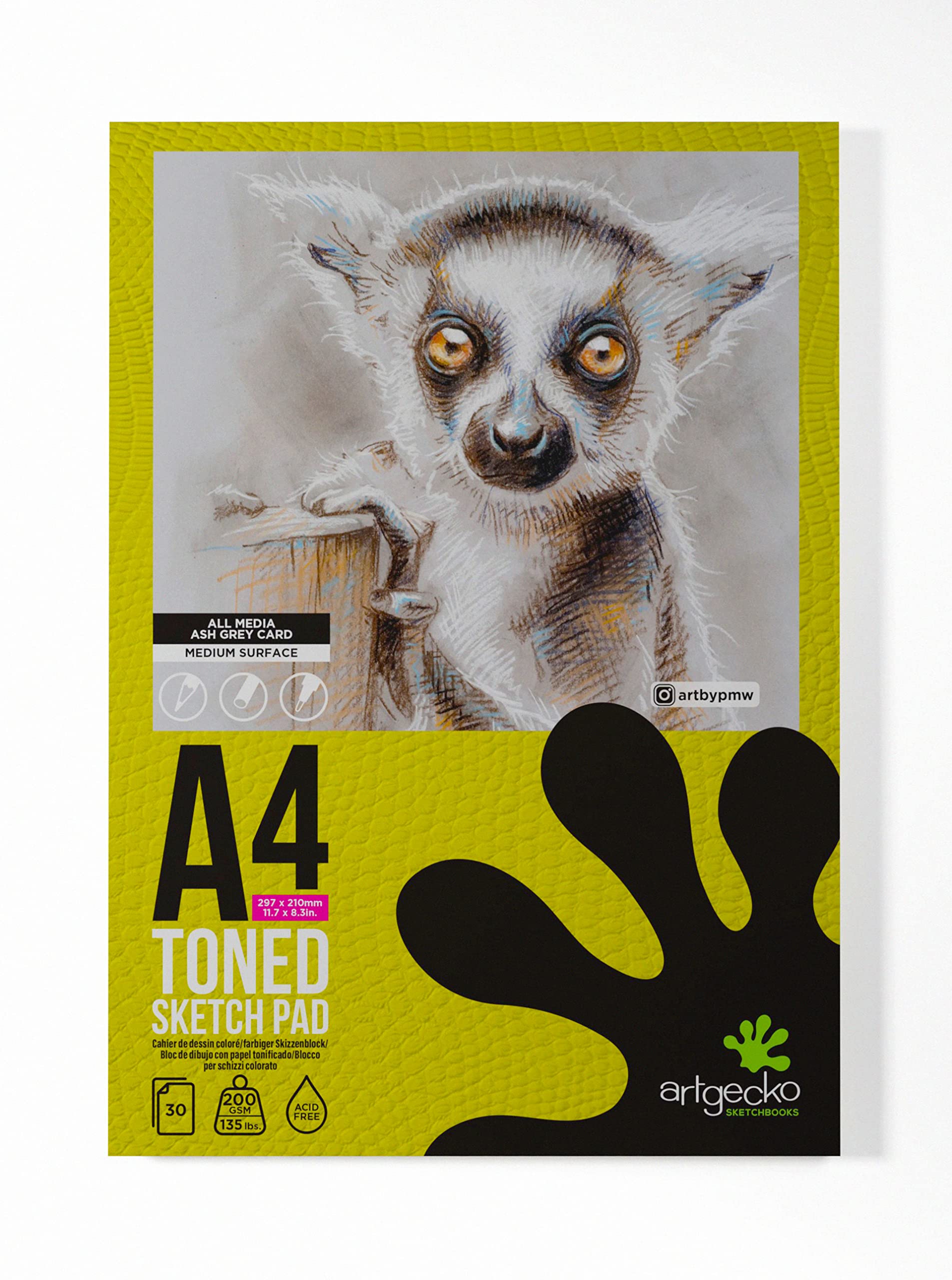 Artgecko Pro Toned Grey Sketchpad A4 Portrait - 30 Sheets 200gsm — image 1