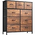YITAHOME Dresser with 9 Drawers - Fabric Storage Tower, Organizer Unit for Living Room, Hallway - Sturdy Steel Frame, Wooden Top & Easy Pull Fabric Bins